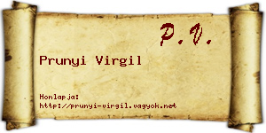 Prunyi Virgil névjegykártya